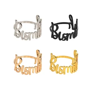 Ronds de serviette Bismill en alliage, finitions or, argent, noir et or rose chic
