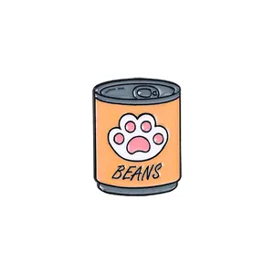 Épingle émaillée mignonne en forme de boîte de chat orange avec motif patte