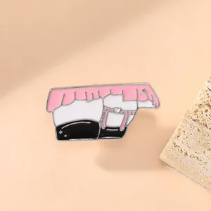 Anime Manga Style Leg Shape Enamel Pin For Women Pink Heart Ruffle Skirt Alloy Brooch Lapel Badge Jewelry Gift