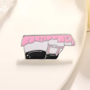 Irregular alloy enamel brooch featuring female legs in anime style on white background