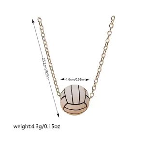 Détails du collier avec pendentif volleyball de sport, longueur 25,2 cm et diamètre 1,6 cm