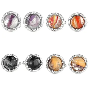 Coffret de boutons de manchette homme français en quatre couleurs avec strass et marbre