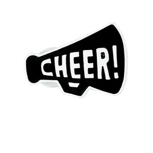 Spilla megafono nera con scritta Cheer! e finitura in smalto lucido per fan dello sport