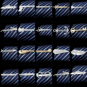 Men Business Luxury Copper Tie Clip Creative Saxophone Guitar Car Airplane Shapes Formal Wedding Suit Accessories Jewelry