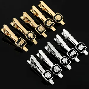 Juego de Pisacorbatas de Aleación para Hombre Negocios Motivo Animal León Búho Lobo Caballo Relieve Oro Plata Accesorio Camisa