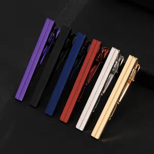 Men's Business Metal Tie Clip Alloy Electroplated Simple Striped Tie Bar For Formal Shirt Suit Wedding Party Men Jewelry