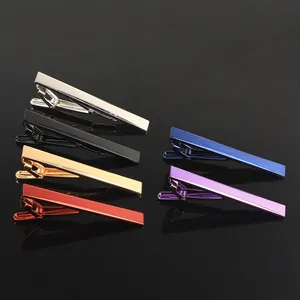 Polished alloy tie clips in six metallic colors for business suits and formal wear