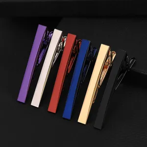 Men Business Minimalist Alloy Tie Clip Formal Suit Shirt Accessory For Wedding Office Professional Solid Color Tie Bar