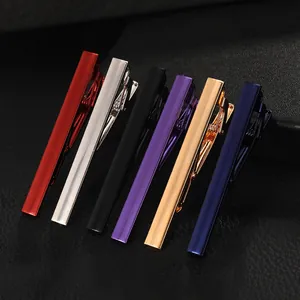 Men Business Copper Tie Clip Elegant Stripe Solid Metal Tie Bar For Suit Wedding Formal Party Fashion Jewelry Accessory