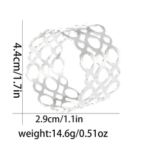 Silver alloy napkin ring dimensions showing 4.4cm height and 2.9cm width on white background