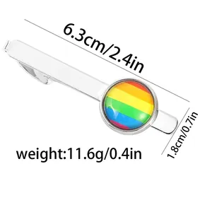 Dimensions détaillées de la pince à cravate arc-en-ciel avec longueur de 6,3 cm