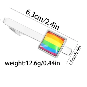 Spécifications de taille détaillées pour pince à cravate arc-en-ciel avec dimensions