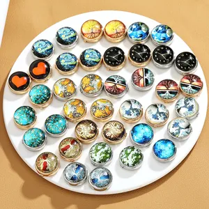 Vintage Legierung Herren Manschettenknöpfe Gold Silber Plattiert Kunst Muster Weltkarte Sternennacht Lebensbaum Herren Schmuck