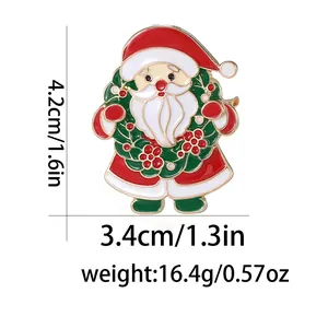 Detailed dimensions of Santa Claus enamel pin brooch showing 4.2cm height and weight
