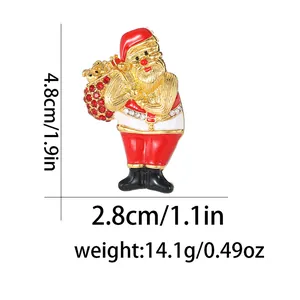 Detailed view of Santa brooch dimensions 4.8cm x 2.8cm with weight 14.1g specs
