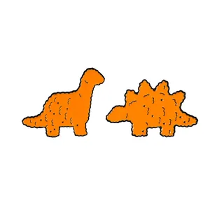 Set di spille in smalto a forma di nugget di dinosauro con finitura ruvida su sfondo bianco