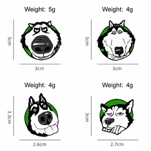 Funny Husky dog enamel pins set for backpacks with cute cartoon animal expressions