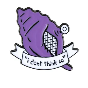 Kreative lila Schnecken Geste Emaille Anstecknadel mit I Dont Think So Text