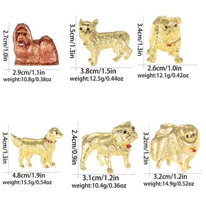 Lot de 6 broches en métal pour chiens, styles Golden Retriever et Bouledogue