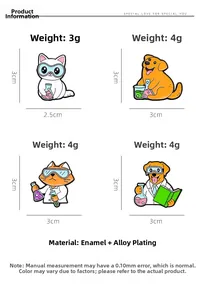 Détail des broches animaux scientifiques montrant les dimensions et l'alliage de qualité