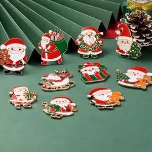 Set dettagliato di ciondoli natalizi in smalto di Babbo Natale per gioielli fai da te