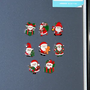 Set di otto calamite da frigo creative in smalto Babbo Natale e ciondoli decorativi