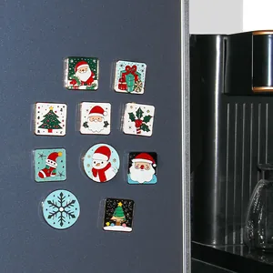 10er-Set Weihnachts-Kühlschrankmagnete aus Metall mit Weihnachtsmann und Motiven
