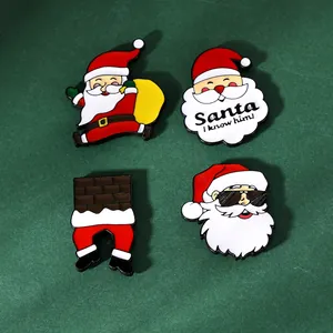 Cartoon Weihnachtsmann Kühlschrankmagnete Zinklegierung Emaille Kühlschrank Dekor Weihnachtsmann Ich Kenne Ihn Sonnenbrille Schornstein Geschenkbeutel