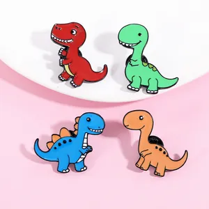 Dessin Animé Animal Dinosaure Alliage Émail Broche Épingle Mignon Émail Dinosaure Badge Pour Vêtements Sac À Dos Décoration Bijoux Cadeau Pour Enfants