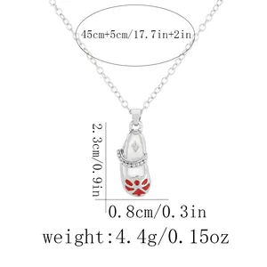 Tabella taglie collana ballerina con dimensioni ciondolo 2,3x0,8 cm e lunghezza 45 cm