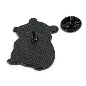 Creative Capybara enamel pin with butterfly clasp and non-slip metal back texture