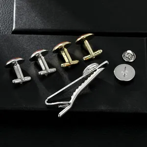 Ensemble de boutons de manchette et pince à cravate avec broche tournesol sur coffret