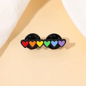 Cute Rainbow Heart Enamel Pin Alloy Drip Oil Badge Jewelry For Clothes Backpack Bag Unisex Pride Month Gift Brooch