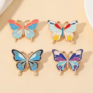Set de Broches Papillon en Émail Alliage Insigne Animal Bijoux Pour Sac à Dos Accessoires de Vêtements Cadeau