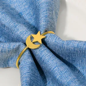 Gold Legierung Stern Und Mond Serviettenringe Metall Serviettenhalter Schnallen Für Hochzeit Party Weihnachten Tischdeko Schmuck