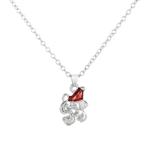 Christmas elephant pendant necklace with red Santa hat and musical note trunk detail