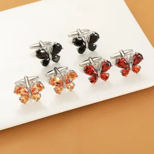 Luxus Schmetterling Manschettenknöpfe Für Herren Kupfer Zirkonia Eingelegt Französisch Anzug Hemd Manschettenknöpfe Business Hochzeit Schmuck Geschenk