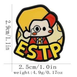 ESTP MBTI personality metal enamel pin badge for backpacks with size measurements