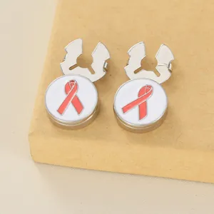 Men's Alloy Enamel Pink Ribbon Button Covers Cufflinks Charity Awareness Jewelry Accessories For Business Suit Shirt