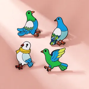Cute Cartoon Pigeon Enamel Pin Alloy Bird Brooch For Women Kids Backpack Clothes Lapel Pin Badge Fashion Jewelry Gift