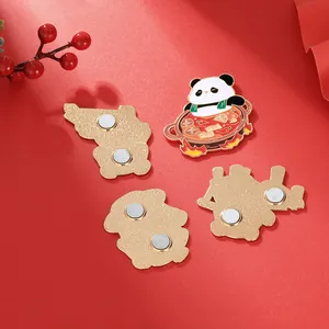 Creative panda hotpot magnetic fridge sticker made of high-quality enamel and metal