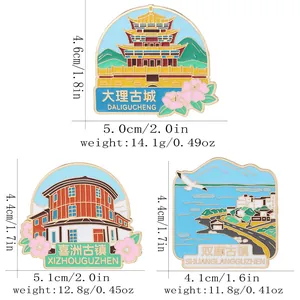 Tres pines de recuerdo de Dali Yunnan en esmalte con arquitectura de la ciudad vieja
