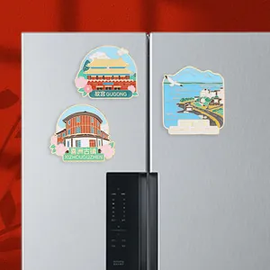 Chinesischer Stil Metall Kühlschrankmagnet Verbotene Stadt Altstadt Reisesouvenir Zinklegierung Emaille Magnetisch Deko