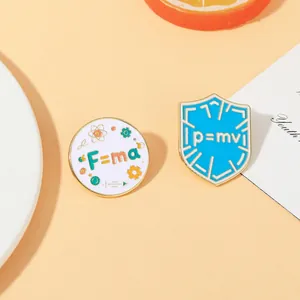 Creative Physics Formula Enamel Pin Science Badge Alloy Brooch For Backpack Jacket Clothing Jewelry Accessories Gift