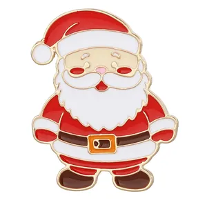 Cartoon Weihnachtsmann Emaille Brosche Legierung Weihnachtsbaum Anstecknadel Für Kleidung Kreative Weihnachtsfeier Geschenk Schmuck Zubehör