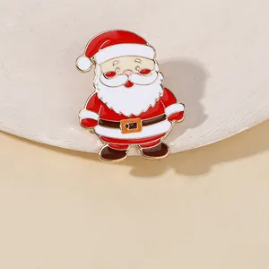 Klassische Weihnachtsmann Emaille Brosche in Rot und Weiß für Weihnachtsaccessoires