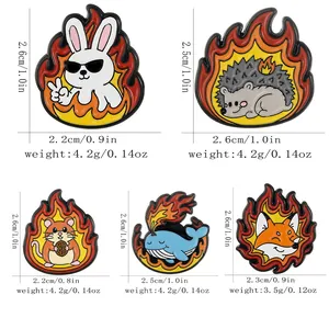 Spécifications de taille pour les épingles émaillées d'animaux de flamme de dessin
