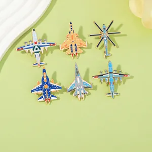 Set of 6 fighter jet enamel pins featuring J-20 bomber and military aircraft designs