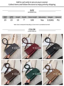 Tableau des tailles détaillé et dimensions du sac à bandoulière vintage en cuir PU