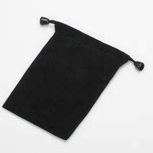 Premium black velvet drawstring pouch for jewelry storage and gift packaging